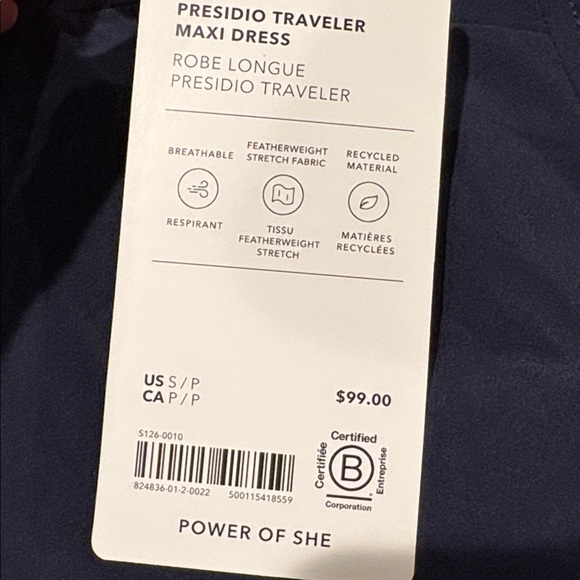 NWT Athleta Presidio Traveler Navy Maxi Dress Size S/P - Picture 6 of 8